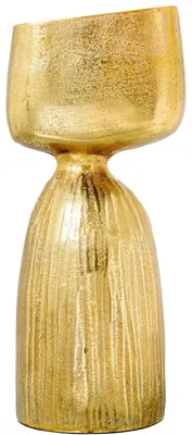 Tafelvaas aus Aluminium, Rohgold, 16x13x38 cm