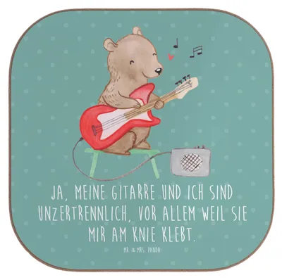 Produktbild von Mr. & Mrs. Panda Holzuntersetzer Gitarre Freund - Meeresbrise - Geschenk, Untersetzer Tasse, Liebe, Freiheit, Lernen, bieruntersetzer, Musik, Akustik, Gläser, Abenteuer