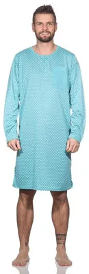 Produktbild von Herren Nachthemd langarm Sleepshirt; Mintgrün/M