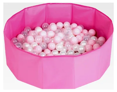 Produktbild von Faltbare Hundepool mit bunten Bällen, Planschbecken und Badewanne für Hunde und Katzen, Pink: Puderrosa/Perle/Transparent