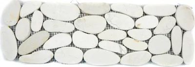 Produktbild von Flußkiesel weiss Borde Bordüre Kiesel geschnitten TAN 5 7 MOSBor-SK0101_f