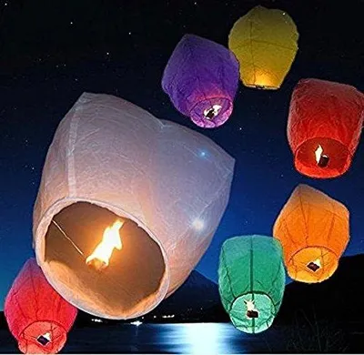 10 bunte chinesische Himmelslaternen für Feste