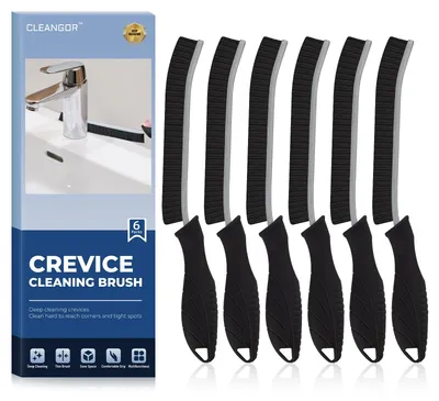Spleetborsten-Set 6er-Pack – Fugenreiniger für Bad & Küche, Schwarz