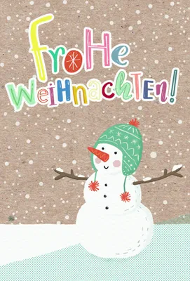 Produktbild von Weihnachten Grußkarte - Glückwunschkarte mit Umschlag - Schneemann