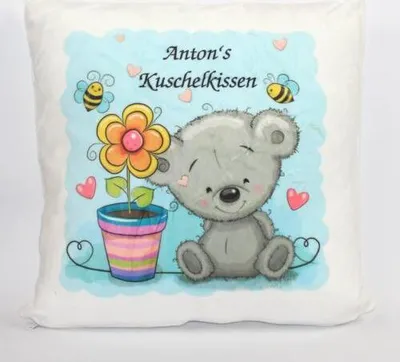 Produktbild von flauschiges Kuschel Kissen mit Wunschnamen, 40 x 40 cm