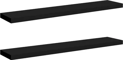 Obrázok produktu pre vidaXL Plávajúce police 2 ks čierne 120x23,5x3,8 cm MDF