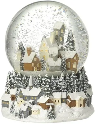 Produktbild von Musikalische Schneekugel mit Dorfszene für Weihnachten