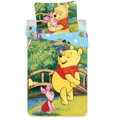 Produktbild von Disney Winnie Puuh Bridge Kinderbettwäsche 90×140cm, 40×55 cm