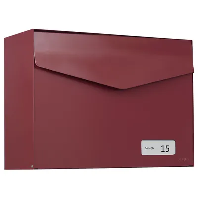Produktbild von MEFA Briefkasten Letter (113) Oxydrot semi mat Namenschild RAL 3009 Wandbriefkasten