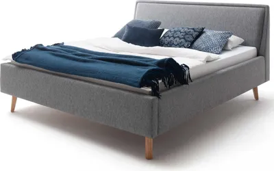 Produktbild von Doppelbett Estee 180x200 mit Stauraum - grau/gelb