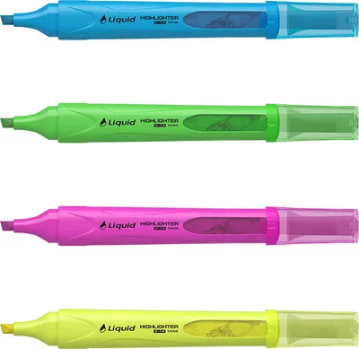 Produktbild von Textmarker V-14 Neon 4er Set, Strichstärke 0,6-4,0 mm, keilförmige Spitze