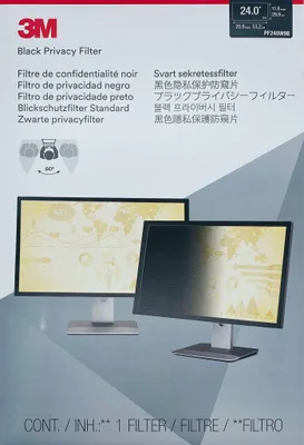 Produktbild von 3M Blickschutzfilter für 24in Monitor, 16:9, PF240W9B, 61 cm (24"), 16:9, Monitor, Rahmenloser Blickschutzfilter, Glänzend/Matt, Anti-Glanz
