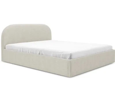 Image de GUTTO Lit capitonné MOON beige 180x200 sommier à lattes en métal Lit de haute qualité en tissu Boucle avec coffre à literie et espace de rangement