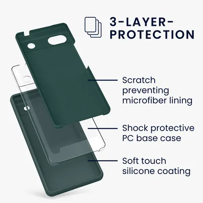 Produktbild von kwmobile Handyhülle für Google Pixel 6a Hülle, für Pixel 6a Case - Hülle Silikon - kabelloses Laden - Blaugrün