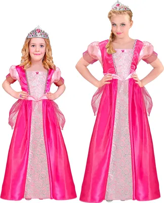 Produktbild von Prinzessin Kinderkostüm Kleid und Tiara | Rosa Größe: 104