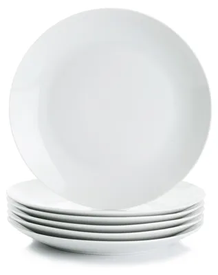 Porzellan-Essteller 6er-Set, 23 cm, weiß, spülmaschinengeeignet