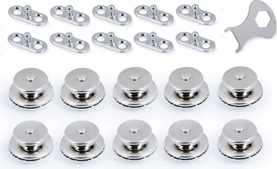 Produktbild von 10er Tenax Set, Oberteil Edelstahl & Unterteil Lochplatte, Edelstahl / Messing