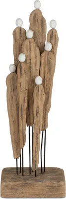 Produktbild von formano Deko Objekt Gruppe Holz Skulptur Figuren auf Standfuß aus Naturholz