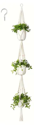 Productafbeelding van Macrame Plant Hanger voor Binnen en Buiten met Kralen