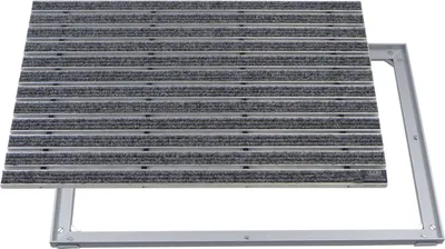 Produktbild von Emco Eingangsmatte DIPLOMAT + Rahmen 15mm Aluminium, Rips Hellgrau,Größe:100x60cm