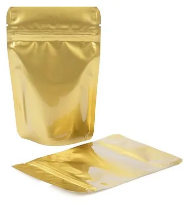 Produktbild von Standbodenbeutel Gold 10.2x6x15.2cm | 57 Gramm (100 Stück) [ZBGM2G]