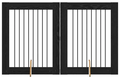 Produktbild von Klappbares Hundetor mit Ständern 2 pcs Schwarze Eiche 160,5 cm