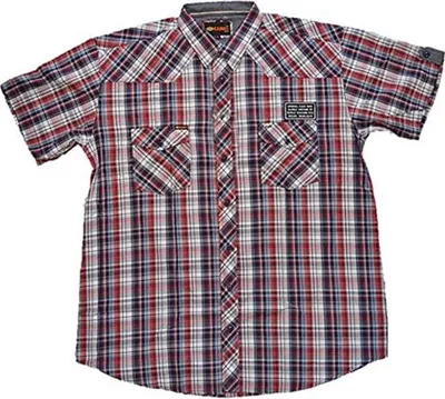 Produktbild von Übergrößen Kurzarm Hemd KAMRO Rot Navy Weiß kariert 4XL
