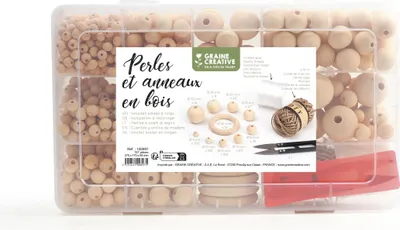 Image de Graine Creative set de perles en bois 747 pièces - Boîte de bricolage pour bijoux