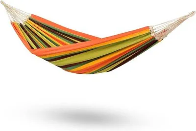 Zdjęcie produktu dla XXL Kolorowy hamak w paski 250 x 175 cm dla 2 osób