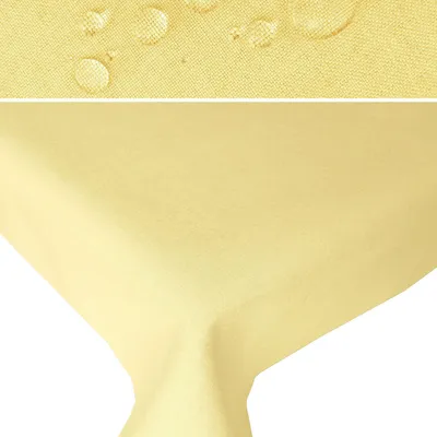 Produktbild von LEINEN Optik eckig 160x260 HELLGELB Tischdecke bügelfrei pflegeleicht Fleckschutz gelb Leinenoptik Lotuseffekt