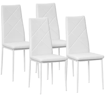 Productafbeelding van Set van 4 stoelen, eetkamerstoelen, keukenstoelen, 41 cm x 50 cm x 97 cm, wit