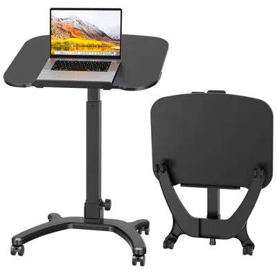 Steh-Schreibtisch höhenverstellbar, mobil, 65x48x72,4 cm, schwarz