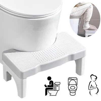 Produktbild von Toilettenhocker - Fußhocker für die Hockposition - Rutschfest - Kunststoff - 17 x 40 x 20 cm - Nicht höhenverstellbar - Nicht klappbar