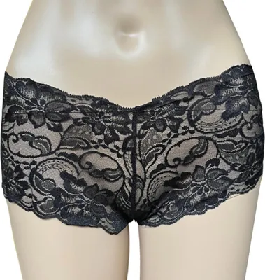 Produktbild von Slips - sinnlich Höschen - Damen Shorts - bequem Spitzen-Brazilianer - Spitze - Schwarz
