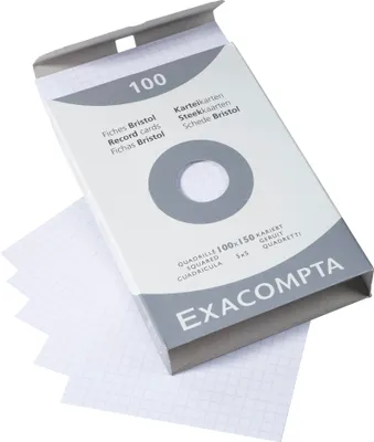 Obrázok produktu pre Indexové karty Exacompta 10x15 šachovnicové biele 100ks biele - 13202E