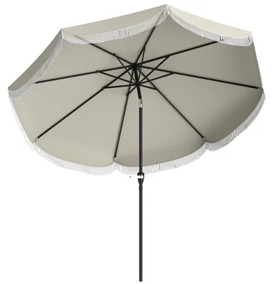 Immagine prodotto di Ombrellone da Giardino Rotondo Ø270x240 cm con Manovella in Metallo e Poliestere Grigio Chiaro