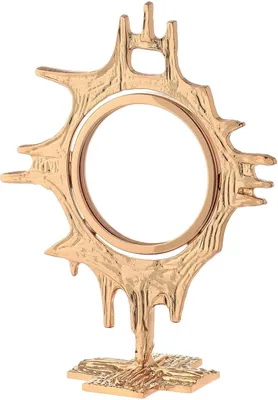 Image de Ostensorium en laiton moulé plaqué or, 19 cm