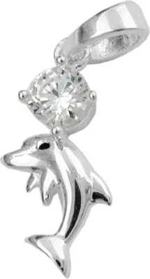 Produktbild von Anhänger Silberanhänger Delfin mit Zirkonia 925 Silber für Kinder