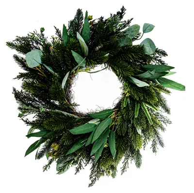 Produktbild von Künstlicher Eukalyptus Tannen Kranz Grün Türkranz Ø 40 cm