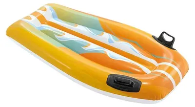 Image de Transat/planche de baignade gonflable avec poignées, 112 x 62 cm, 2 couleurs par boîte