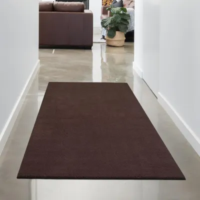 Produktbild von Weicher Teppich Hochflor Kuschelig Pflegeleicht Modern Wohnzimmer Schlafzimmer Esszimmer in Braun Größe - 80 x 150 cm
