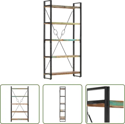 Obrázek produktu pro The Living Store Knihovna 5 přihrádek 90x30x180 cm masivní staré dřevo