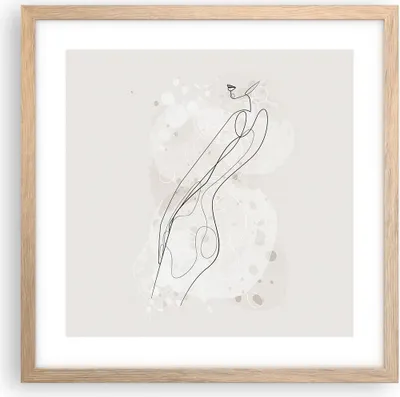 Produktbild von Gerahmtes Poster - Rahmen in heller Eiche - Minimalismus Körper Frauen - 40x40 cm - Wand Bild - Wanddeko - Wandbilder - Kunstposter - Wandposter - Bilderrahmen - Bilder - Kunstdruck - P2NAC40x40-4831