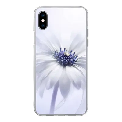 Produktbild von MuchoWow® Handyhülle Schutzhülle Hülle für iPhone Xs Blume - Abstrakt - Weiß Silikon Softcase Handy Hülle - Handytasche