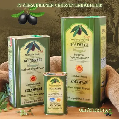 Produktbild von KOLYMPARI PDO 04038 Mihelakis Kolymvari griechisches Olivenöl g.U. 5 Liter Dose Kolymvari GU