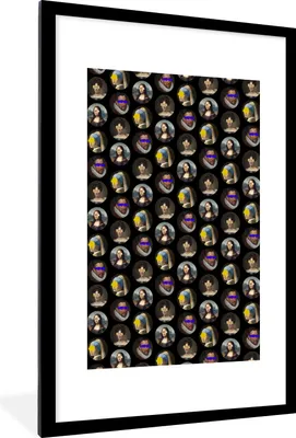 Produktbild von MuchoWow® MuchoWow® Gerahmtes Poster Alte Meister - Muster - Farben 60x90 cm - Poster mit zchwarzem Bilderrahmen - Dekoration - Wandposter Wohnzimmer - Hochwertig