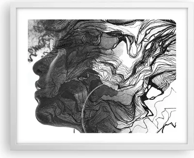 Produktbild von Gerahmtes Poster - Weißer Rahmen - Frau Linie Kunst. - 50x40 cm - Wand Bild - Wanddeko - Wandbilder - Kunstposter - Wandposter - Bilderrahmen - Bilder - Kunstdruck - Wanddekoration - P2WAA50x40-4687