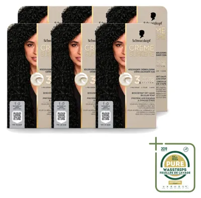Imagen del producto de 6 unidades de Schwarzkopf Creme Supreme 1-0 ( Natural) - 245g - Paquete de suministro
