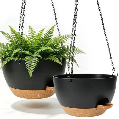 Produktbild von 2 Stück 25 cm Selbstbewässernde Hängetöpfe - Für Innen und Außen