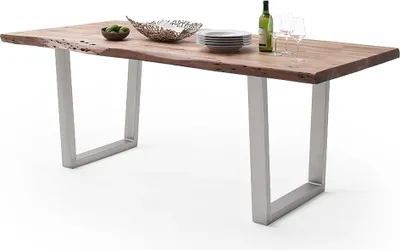 Produktbild von Baumkantentisch >Calabria< in Akazie natur lackiert - 220x79,5x100 (BxHxT)